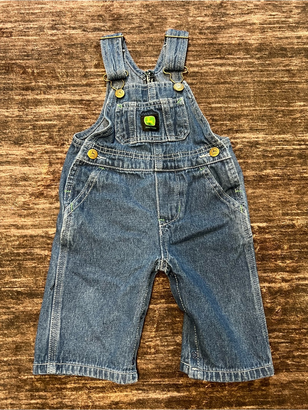 John Deere Boys' Blue Denim Overalls - 6 months